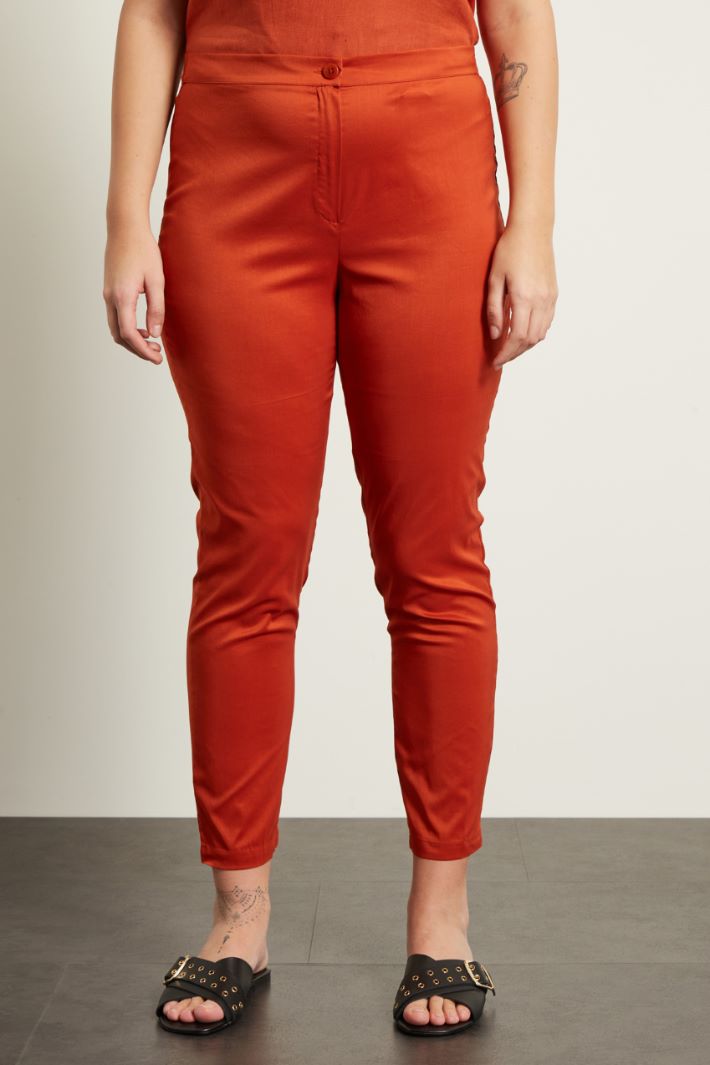 Pantaloni slim in popeline Intrend - 3