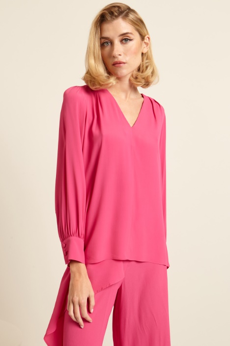Blusa con scollo a V Intrend