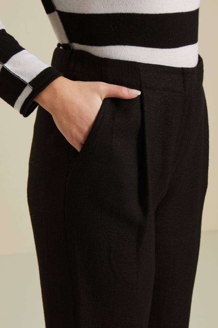Straight basketweave trousers Intrend