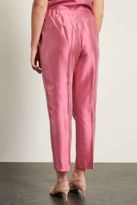 Pantaloni in shantung di seta Intrend - 2