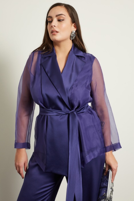 Blazer in organza con cintura Intrend
