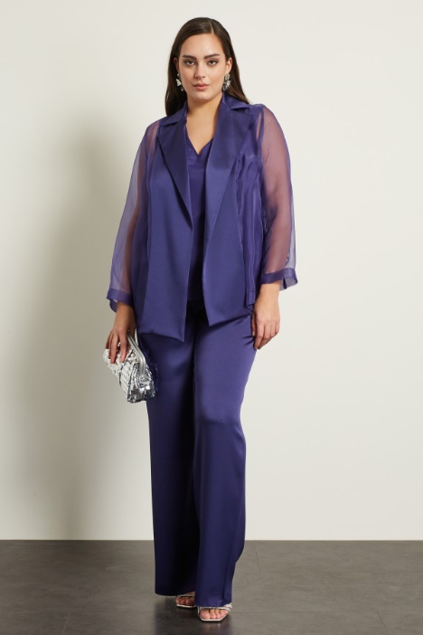Blazer in organza con cintura Intrend