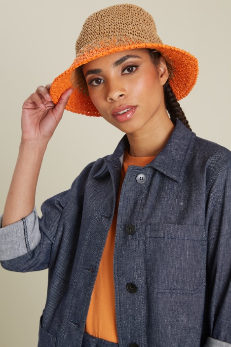 Braided raffia cloche hat Intrend