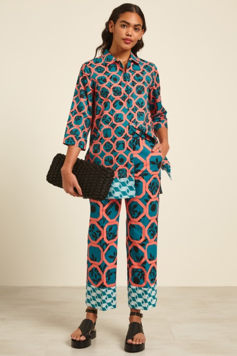 Pantaloni in faille stampato Intrend
