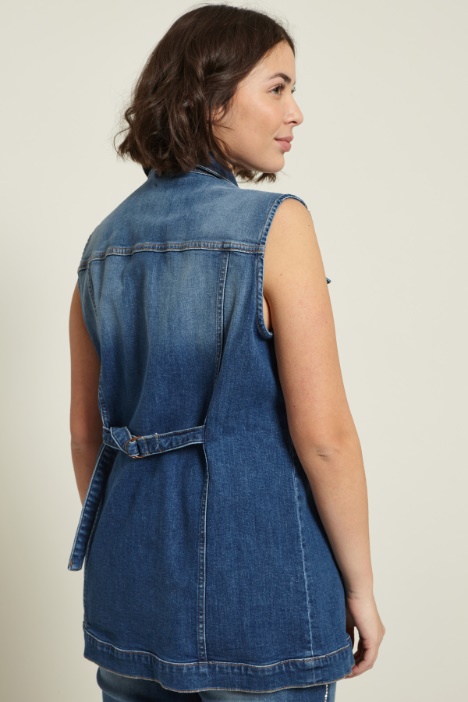 Gilet in denim con strass Intrend - 2