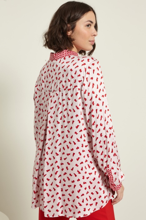 Printed satin shirt Intrend - 3
