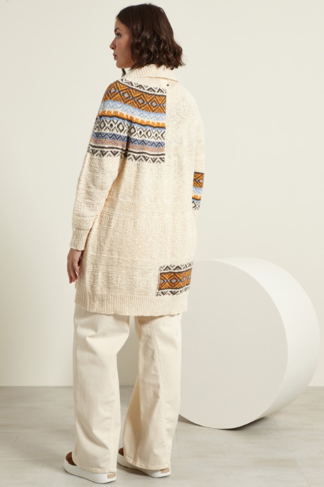 Cardigan lungo con cintura Intrend - 3