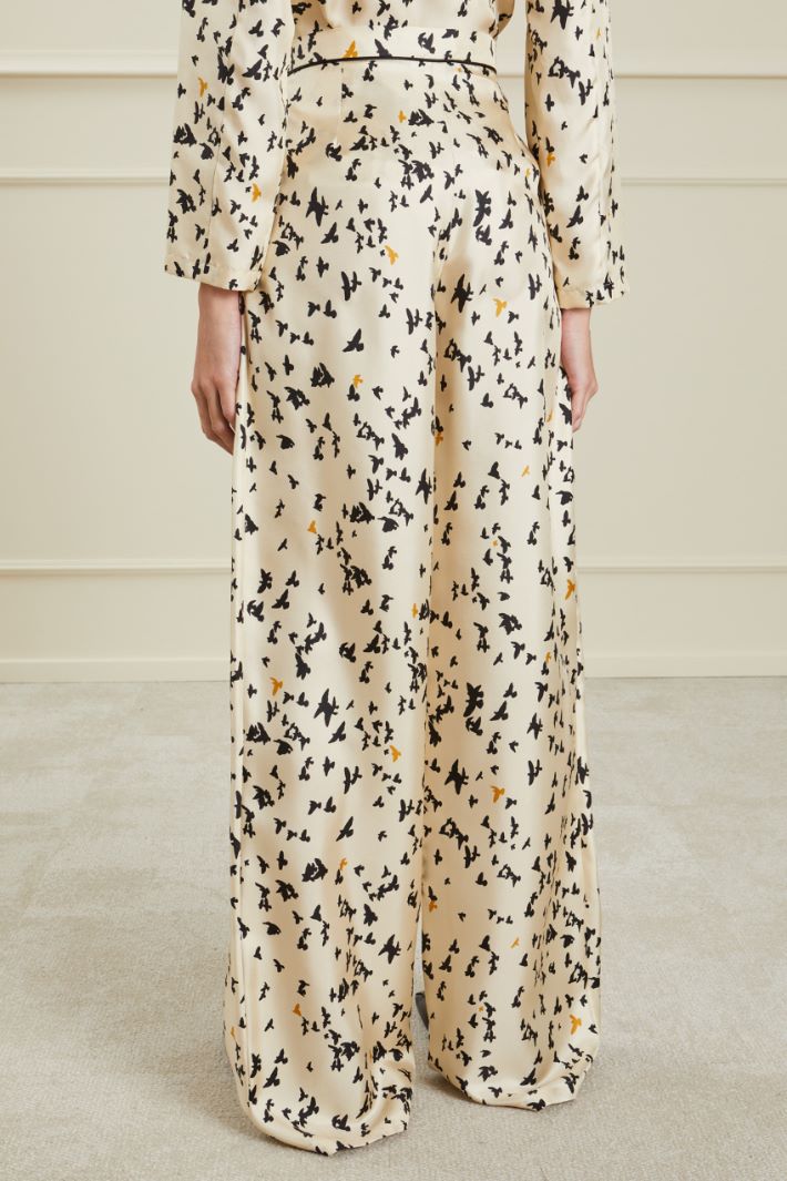 Printed twill trousers Intrend