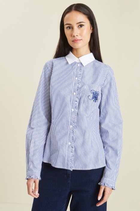 Camicia con rouches e ricamo Intrend