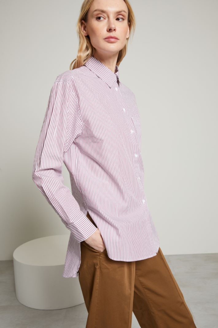 Camicia ampia in popeline