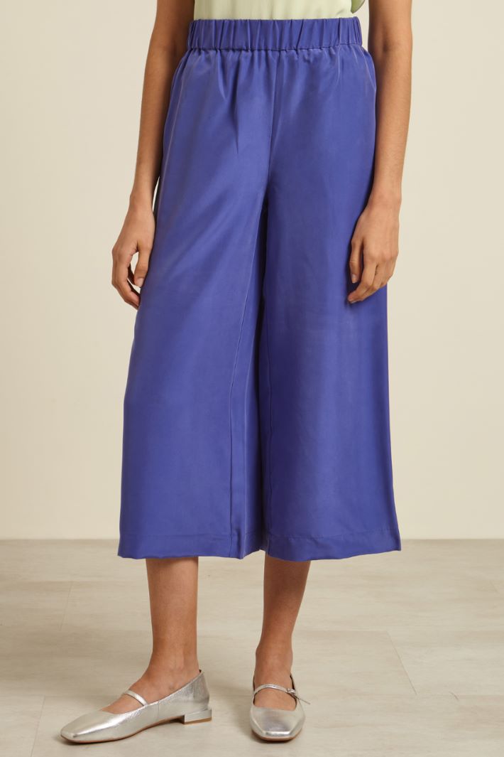 Pantaloni ampi in pura seta Intrend - 2