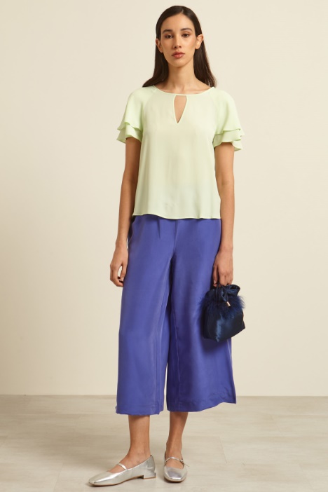 Pantaloni ampi in pura seta Intrend