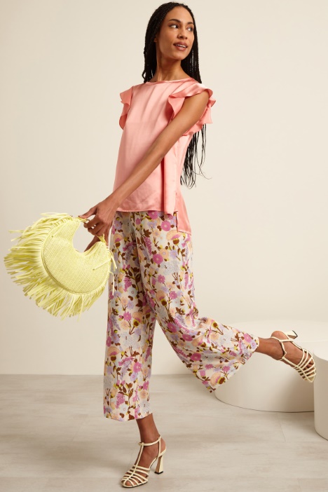 Blusa in raso con spacchi Intrend