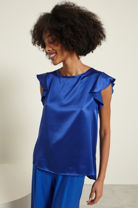 Blusa in raso con spacchi Intrend