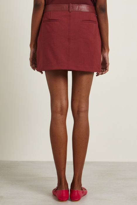 Minigonna in pelle e jersey Intrend - 3