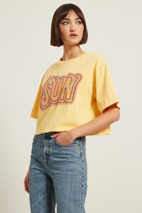 T-shirt con motivo a uncinetto Intrend