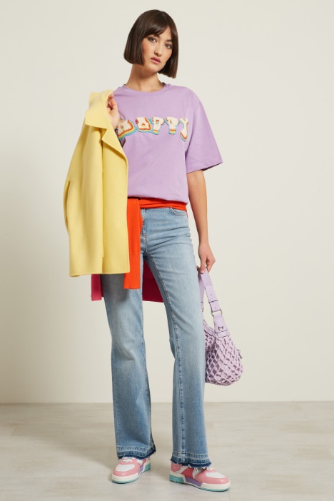 T-shirt con motivo a uncinetto Intrend
