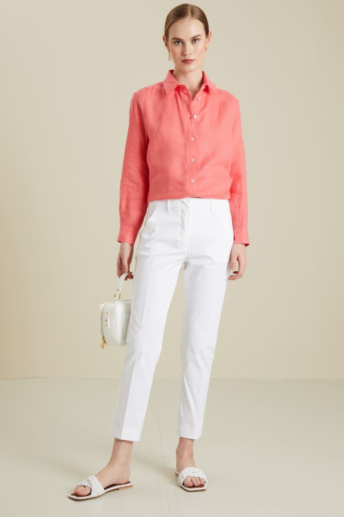 Pantaloni in cotone con piega Intrend