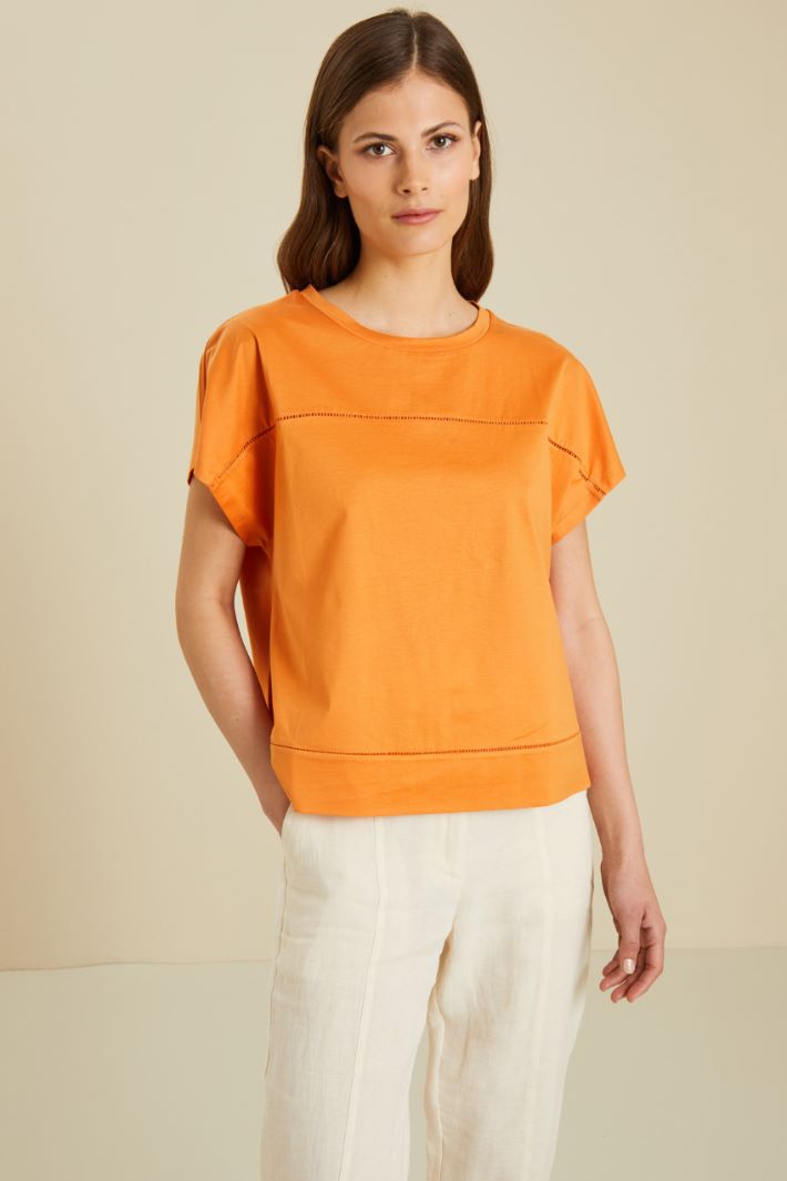 Embroidered Cotton T-shirt Intrend