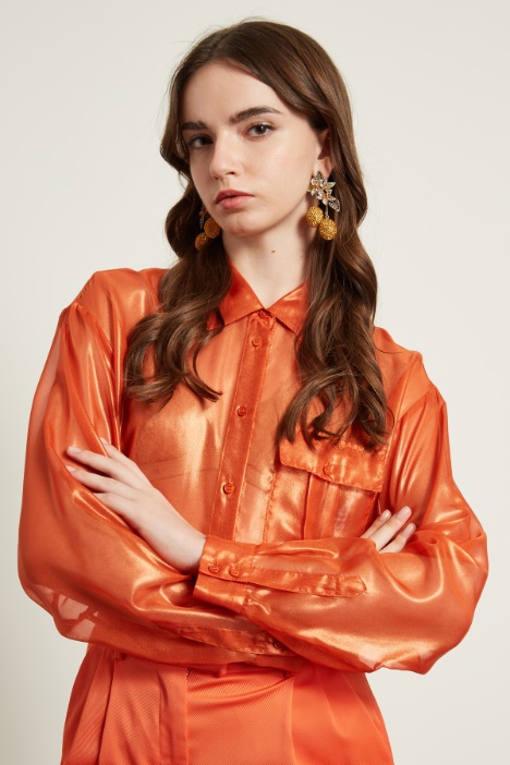 Camicia in georgette laminata Intrend