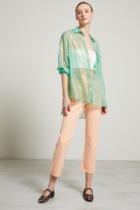 Camicia in georgette laminata Intrend
