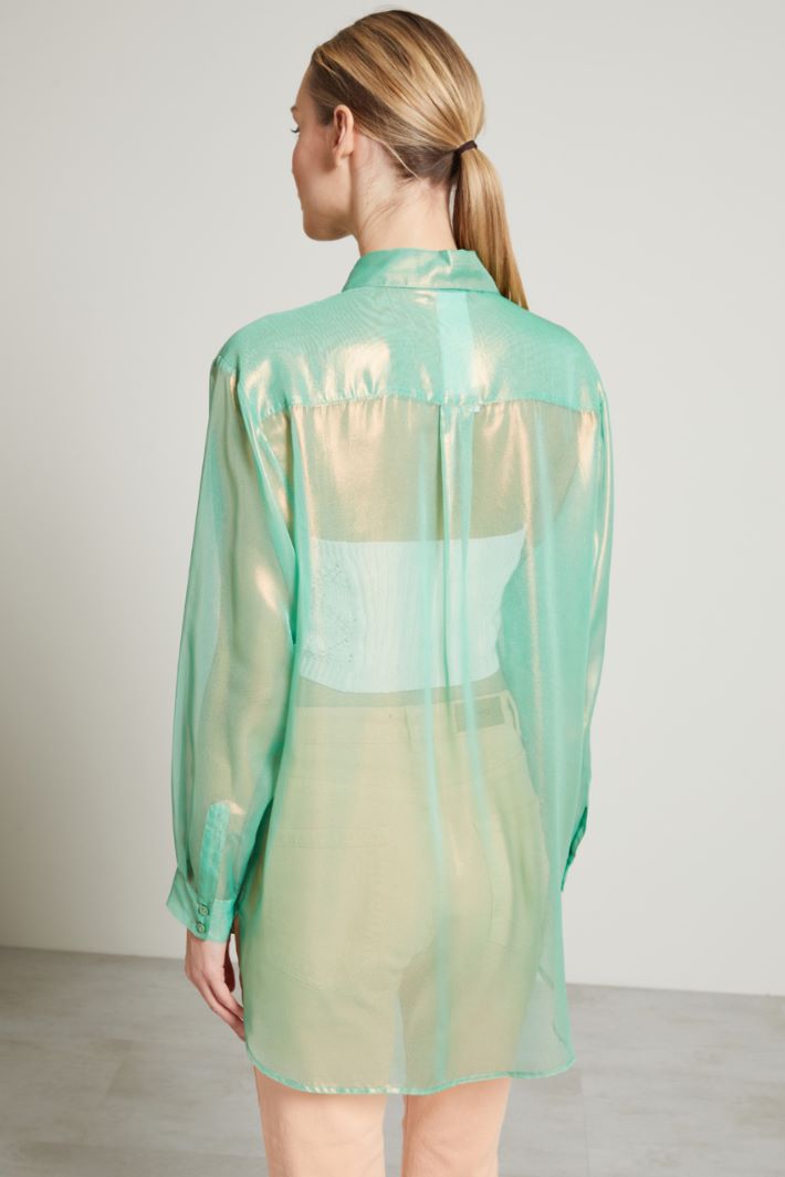 Camicia in georgette laminata