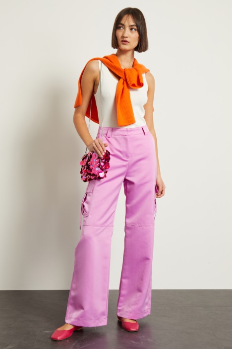 Pantaloni a palazzo in raso Intrend