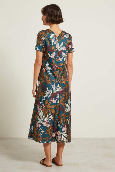 Abito lungo in twill di seta Intrend - 3