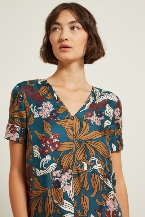 Abito lungo in twill di seta Intrend - 2