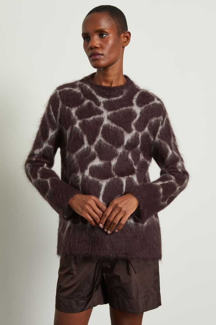 Maglia jacquard in mohair