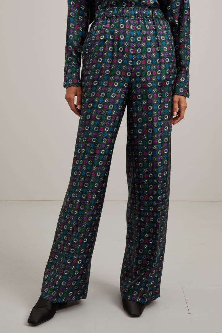 Pantaloni in twill di seta Intrend - 3