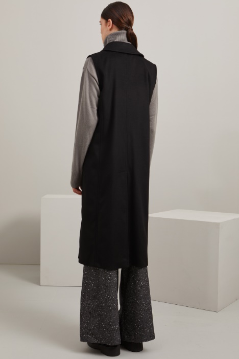 Cappotto smanicato in drap
