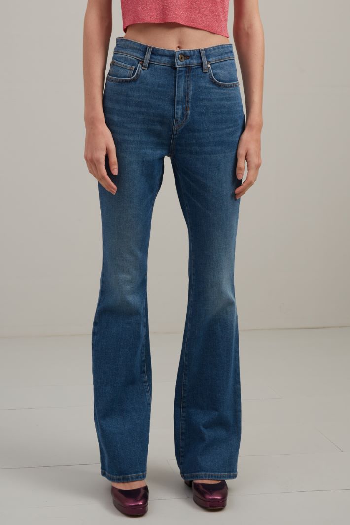 Jeans flare in denim di cotone Intrend - 2