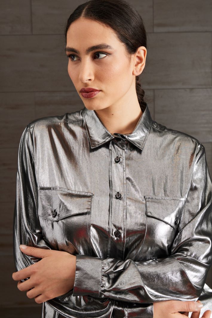 Camicia in voile laminato Intrend - 4