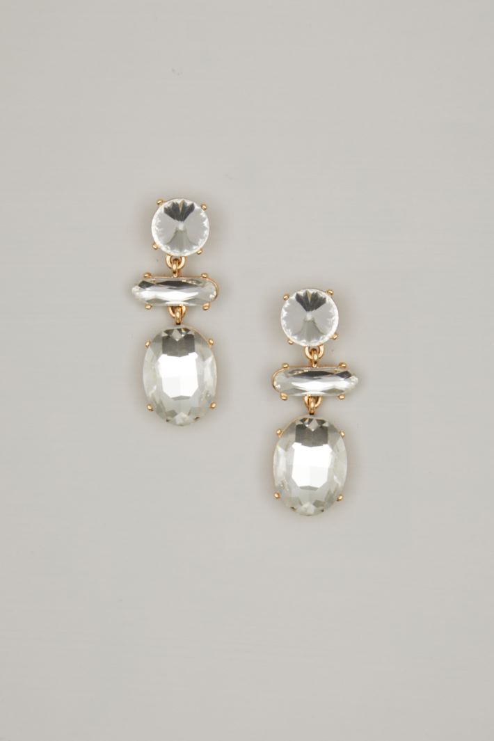 Earrings with asymmetric rhinestones Intrend