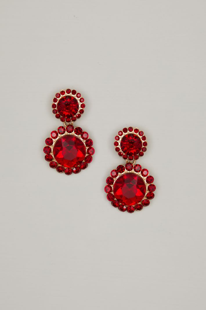 Pendant earrings with set rhinestones Intrend