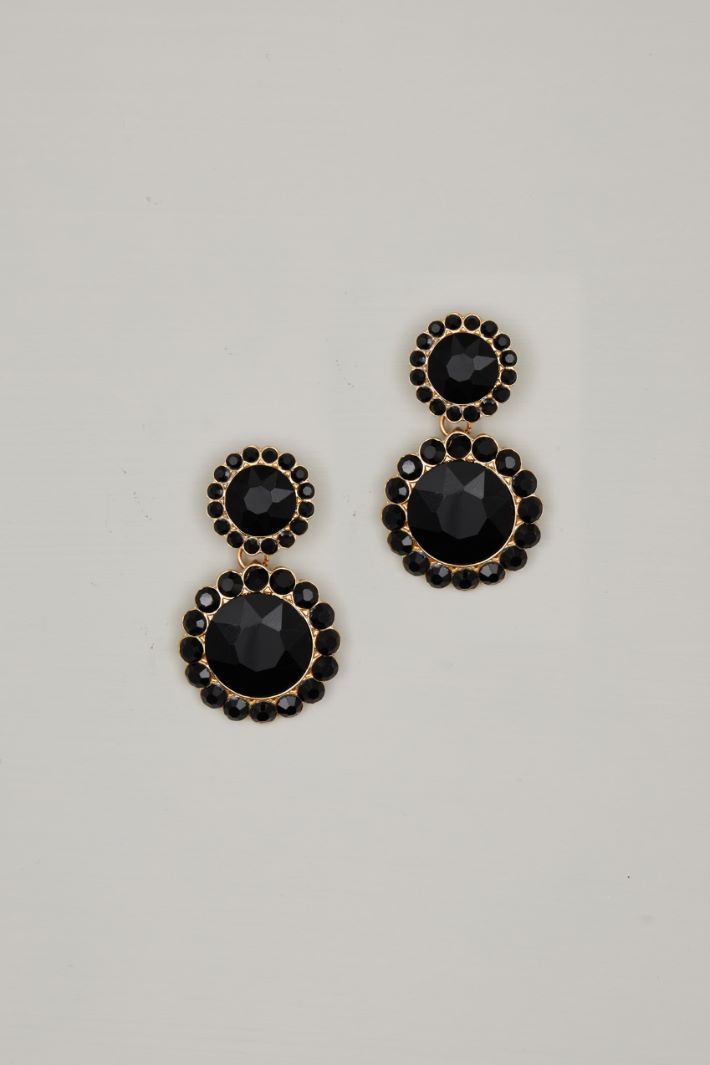 Pendant earrings with set rhinestones Intrend