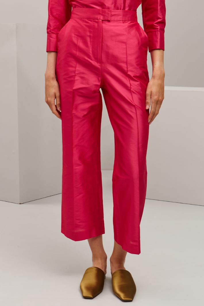 Pantaloni in shantung di seta Intrend - 2