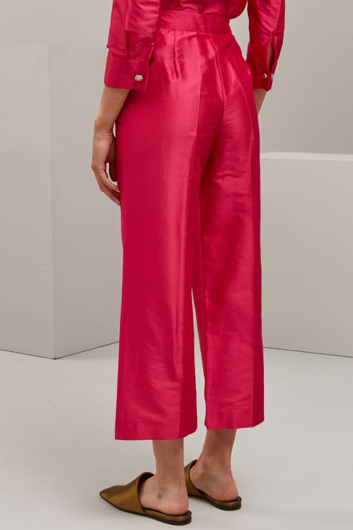 Pantaloni in shantung di seta Intrend - 3