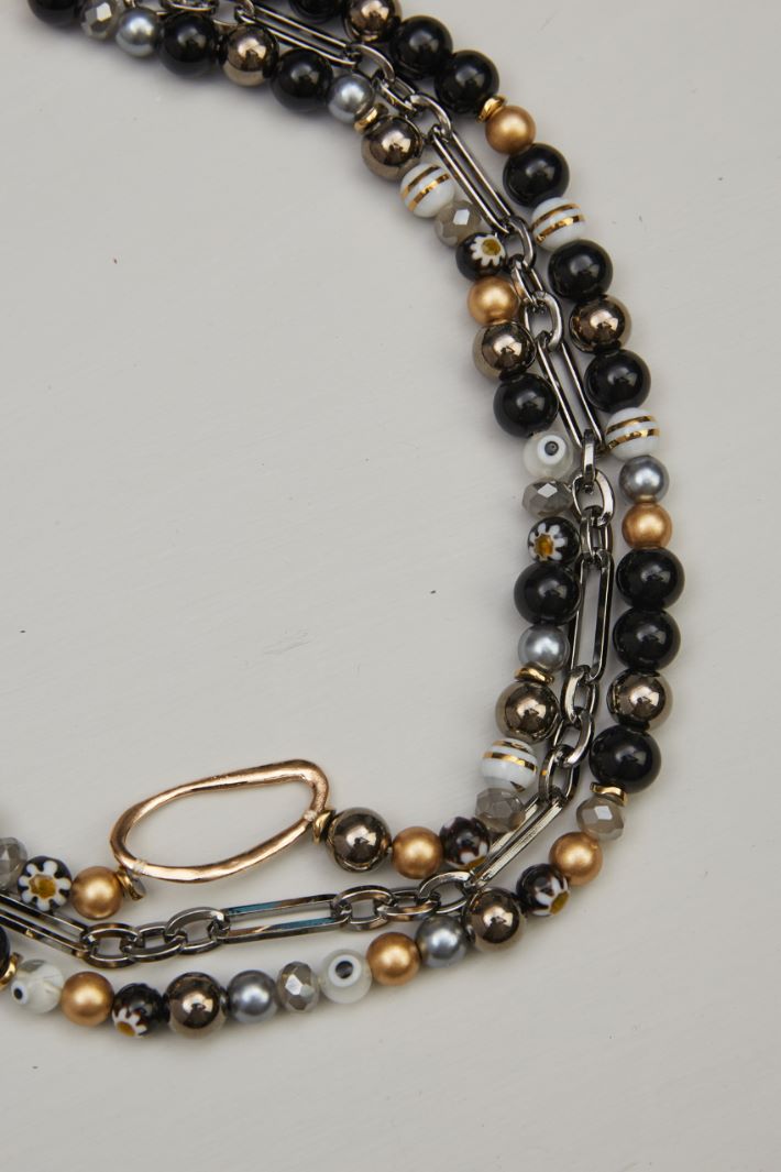 Multi-row necklace with beads Intrend - 2