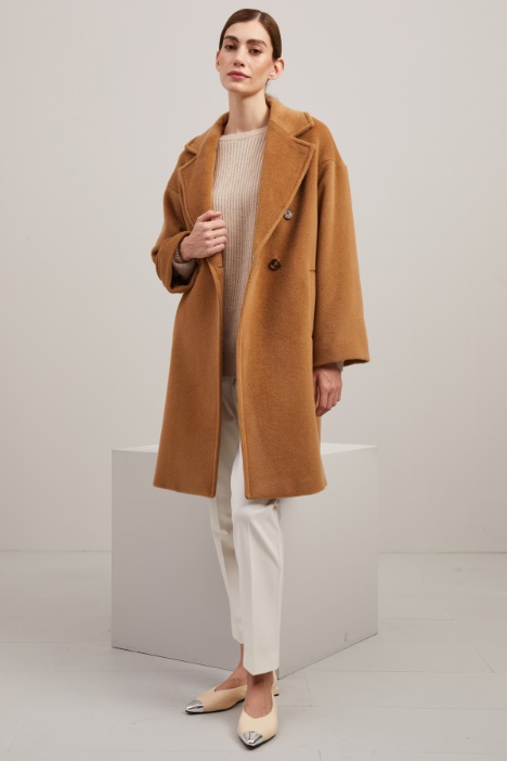 Cappotto doppiopetto in beaver