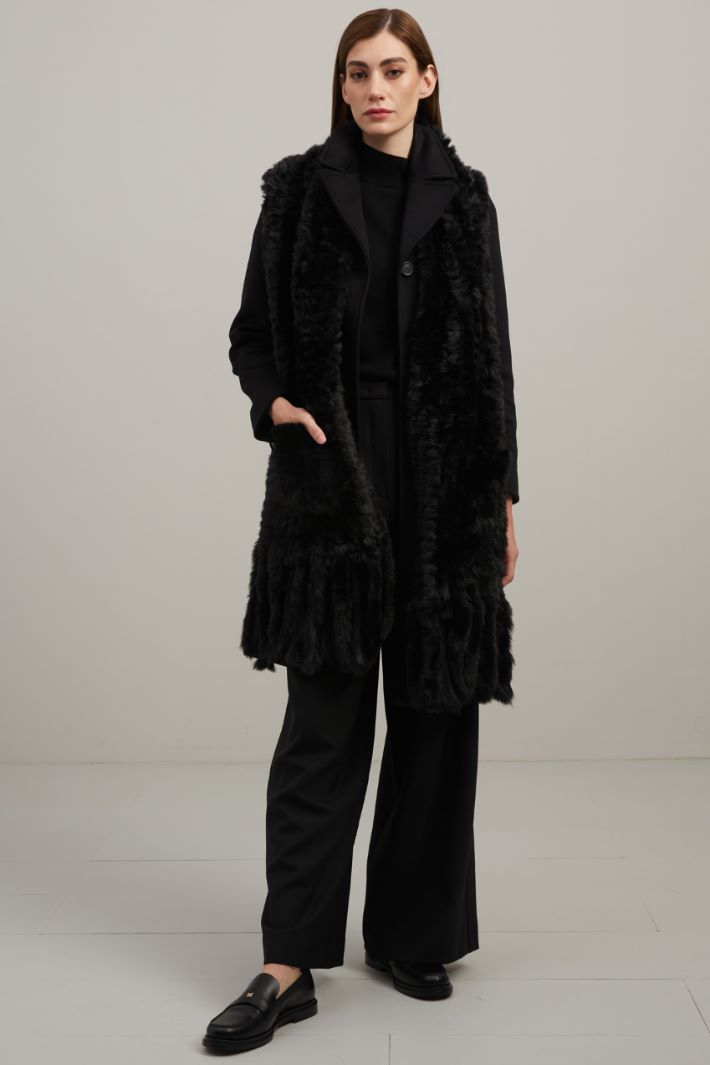 Coat in sable drap Intrend - 4