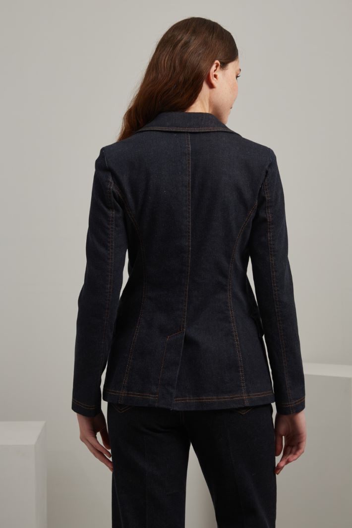 Cotton denim blazer Intrend - 4