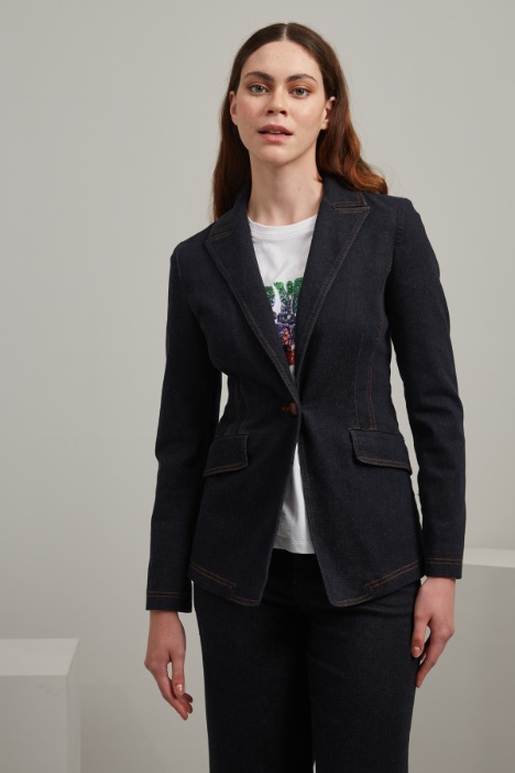 Blazer in denim di cotone Intrend