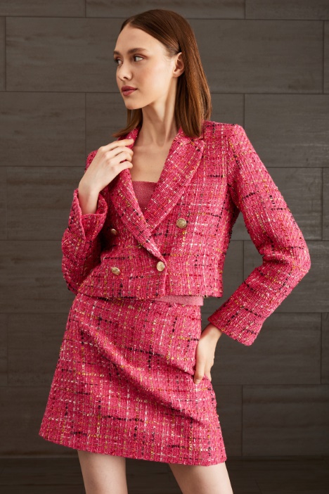 Blazer cropped in tweed