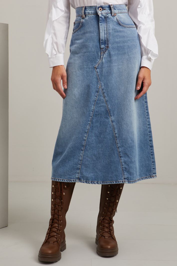 Flared denim skirt Intrend - 2