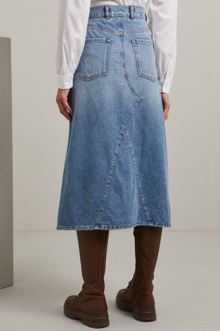 Flared denim skirt Intrend - 4