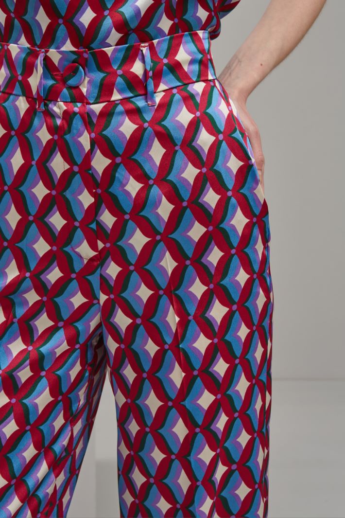 Printed twill trousers Intrend - 3