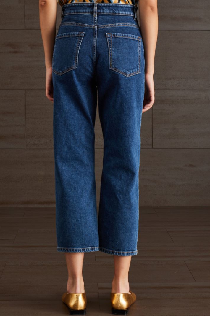 Cropped cotton denim jeans Intrend - 4