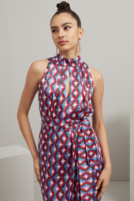 Abito lungo in twill